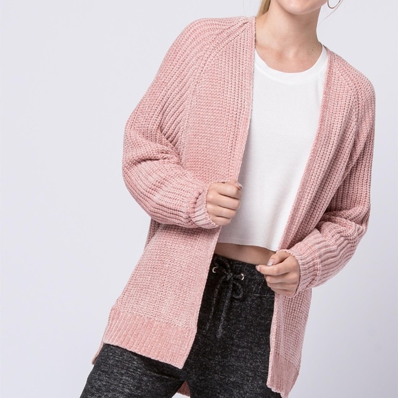 Sweaters - Chenille Open Knit Cardigan Sweater Warm NWT